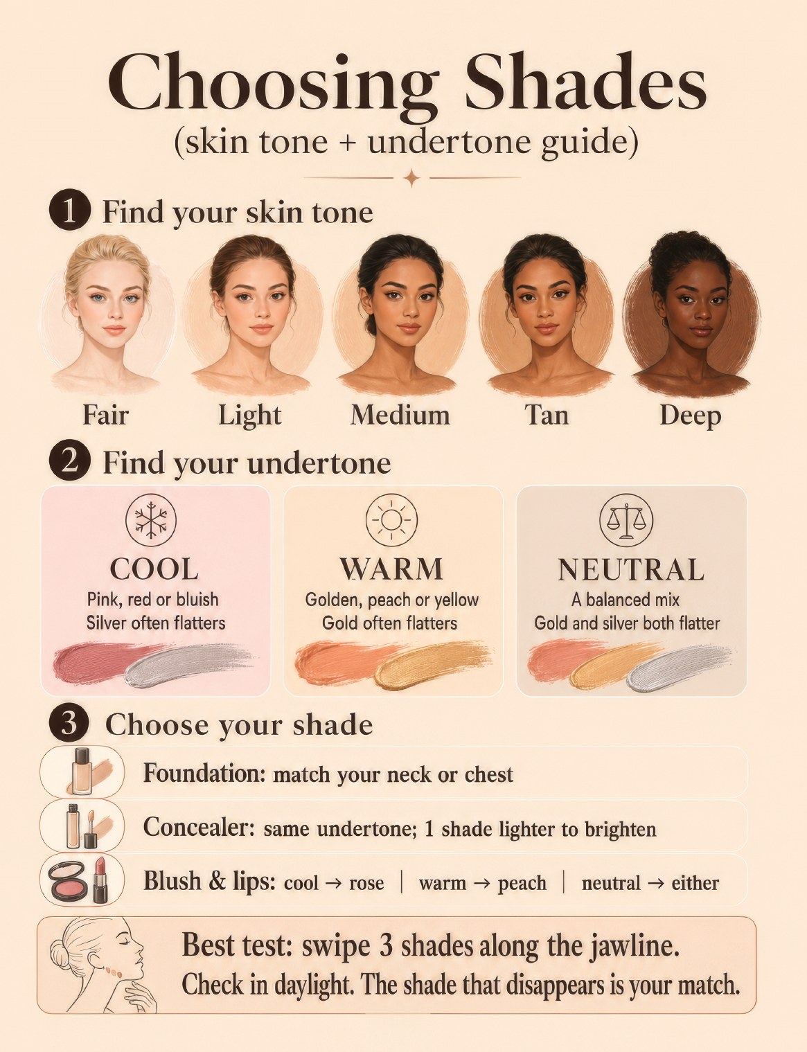 Choosing shades visual guide preview from Makeup Theory